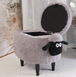 Fluffy Sheep Ottoman Organizer with Storage