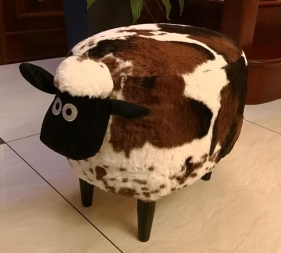 Fluffy Sheep Ottoman Organizer with Storage