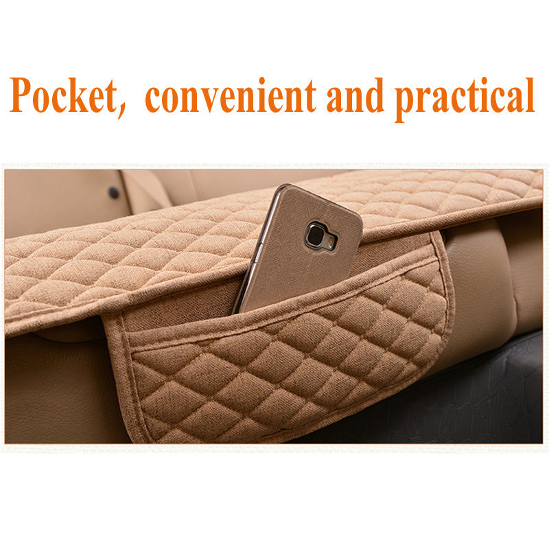 Linen Fabric Four Seasons Breathable Car Seat Cover - Image 1