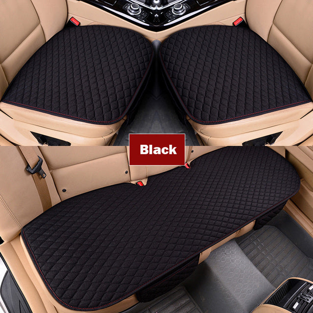 Linen Fabric Four Seasons Breathable Car Seat Cover - Image 8