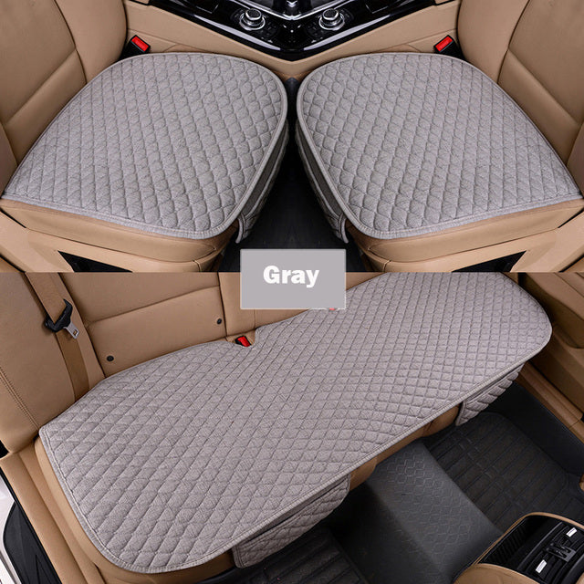 Linen Fabric Four Seasons Breathable Car Seat Cover - Image 11