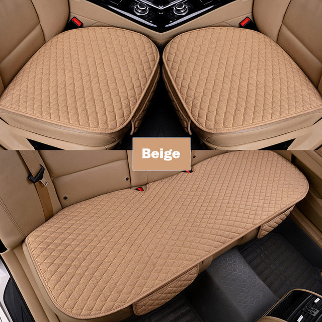 Linen Fabric Four Seasons Breathable Car Seat Cover