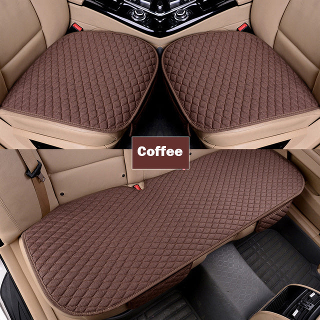 Linen Fabric Four Seasons Breathable Car Seat Cover - Image 19
