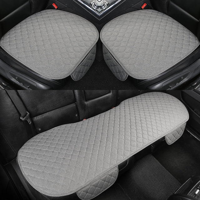 Linen Fabric Four Seasons Breathable Car Seat Cover - Image 9