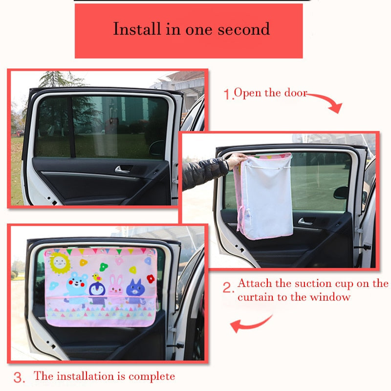 Universal Retractable Car Kids Sunshade Organizer - Image 3