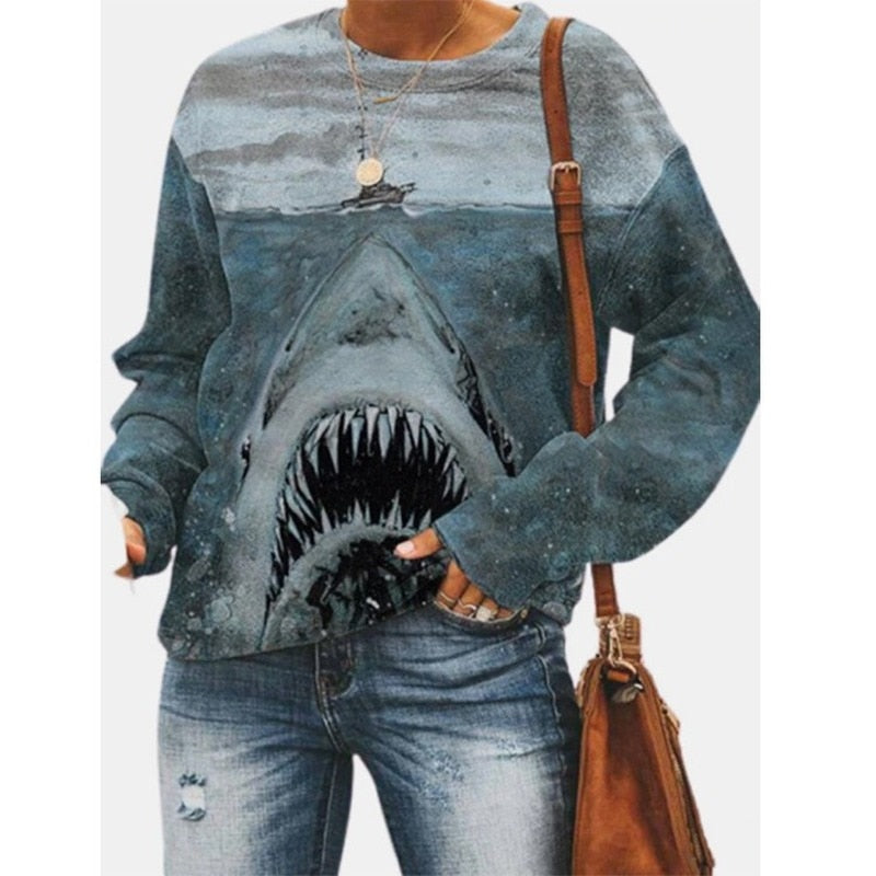 Vintage Artsy Shark Sweatshirt