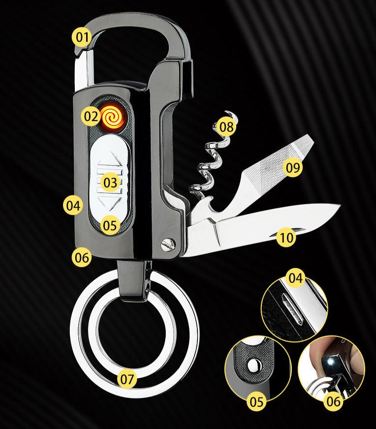 Multifunctional Outdoor Camping Survival Keychain Tool - Image 4