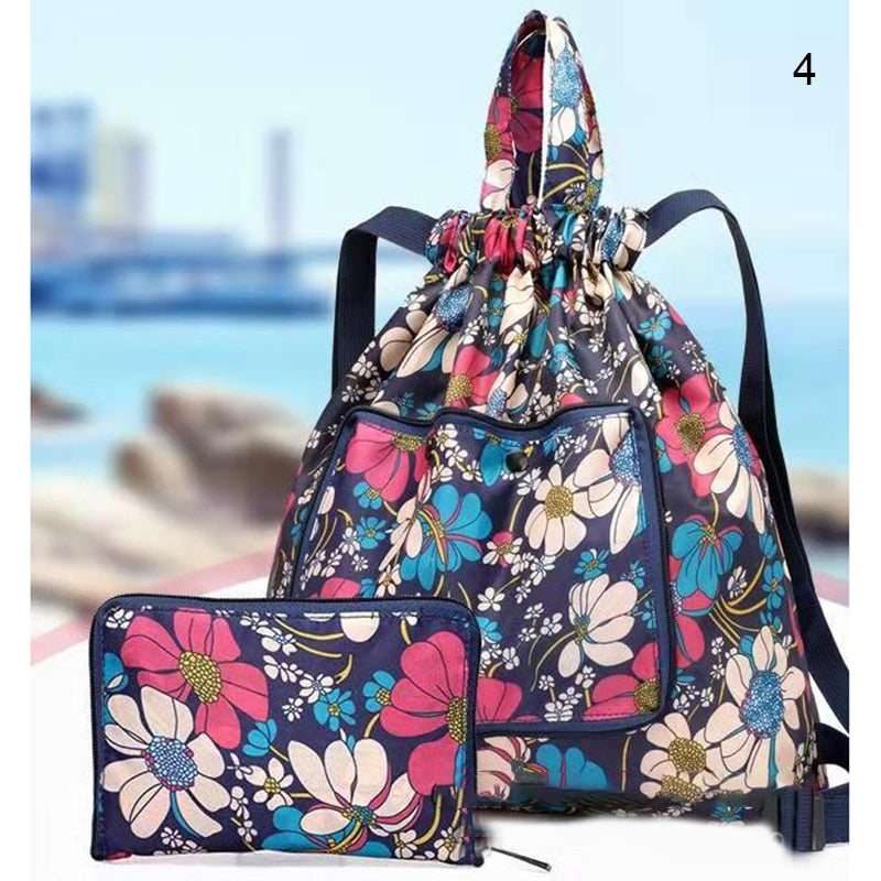 Foldable Large Capacity Flower Travel Backpack - Image 9