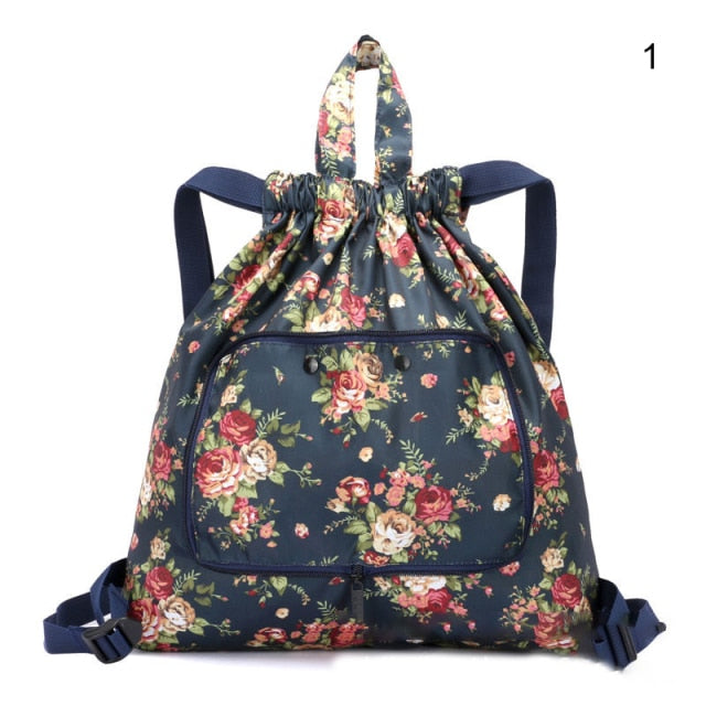 Foldable Large Capacity Flower Travel Backpack - Image 1