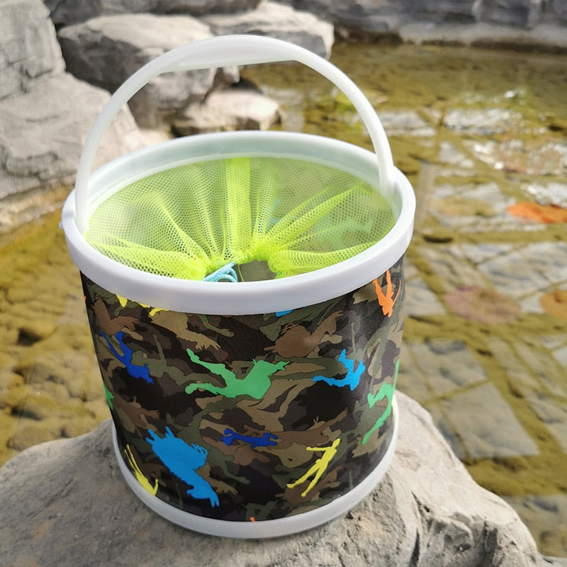 Foldable Canvas Camping Fishing Bucket - Image 1