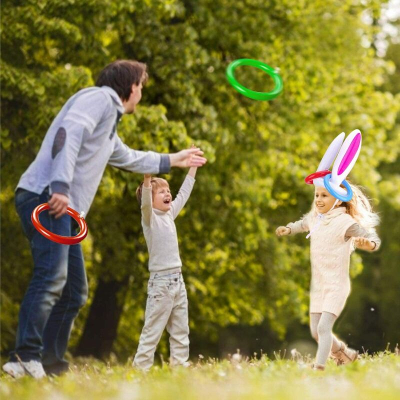 Inflatable Easter Bunny Ears Ring Game Toy - Image 2