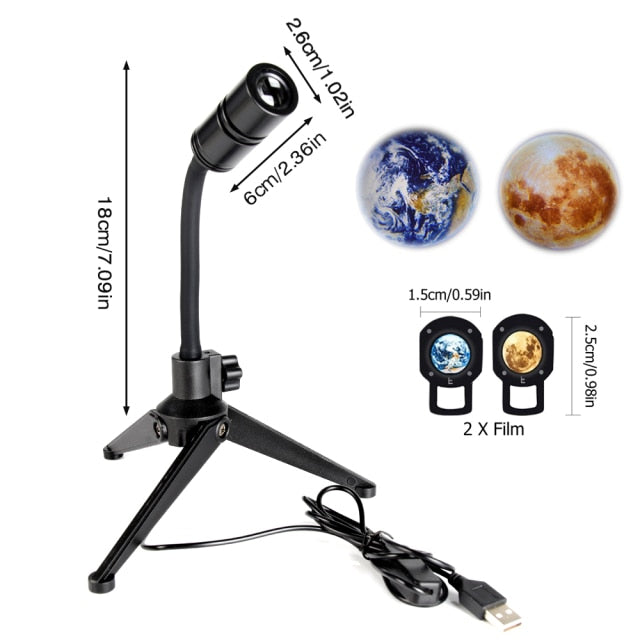 Rotatable Space Earth Mini Led Projector