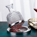 Elegant Crystal Spinning Glass Wine Decanter