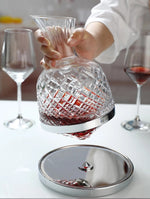 Elegant Crystal Spinning Glass Wine Decanter