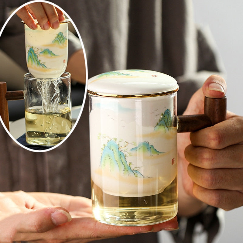 Creative Separated Tea Filter Ceramic Cup Set - Image 0