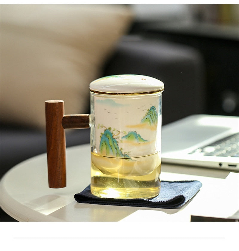 Creative Separated Tea Filter Ceramic Cup Set