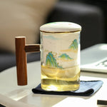 Creative Separated Tea Filter Ceramic Cup Set