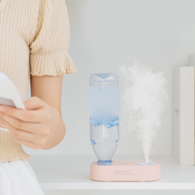 Elegant Water Bottle Humidifier Night Lamp - Image 1