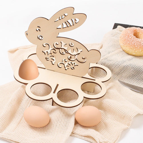 Creative Easter Wooden Bunny Egg Rack - Image 0