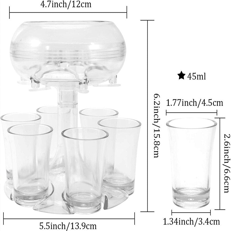 Elegant Glass Party Drink Dispenser Game Set