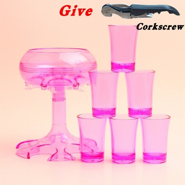 Elegant Glass Party Drink Dispenser Game Set