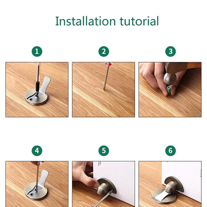 Magnetic Nail-Free Hidden Door Stopper - Image 1