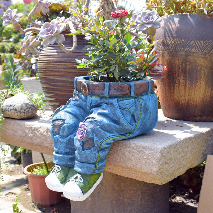 Garden Jean Pants Resin Flower Pot - Image 0