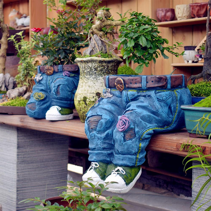 Garden Jean Pants Resin Flower Pot - Image 1