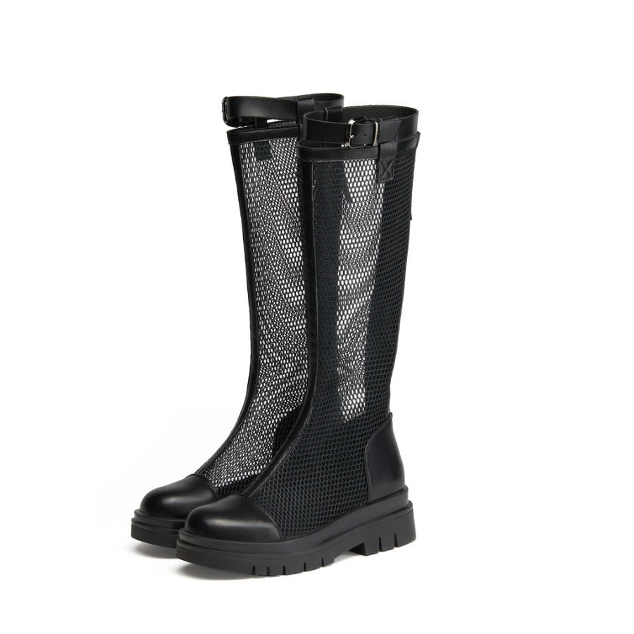 Hollow Out Mesh Thick Casual Women Boots - Image 0