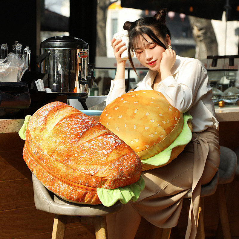 2in1 Comfy Hamburger Pillow Seat Cushion - Image 2