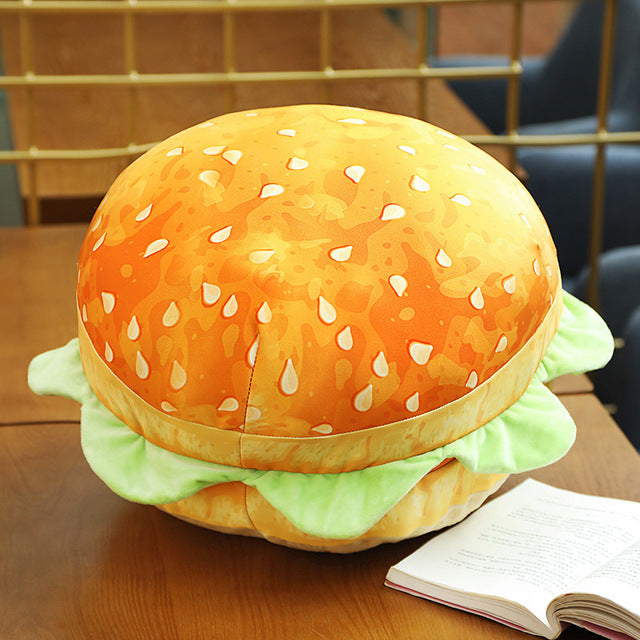 2in1 Comfy Hamburger Pillow Seat Cushion