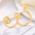 Snake Shape Resizable Two Finger Ring