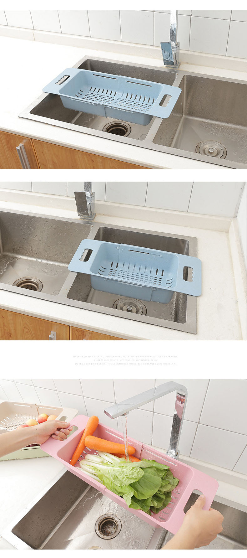 Adjustable Telescopic Fruit Sink Basket - Image 1