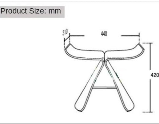 Walnut High Quality Butterfly Stool - Image 4
