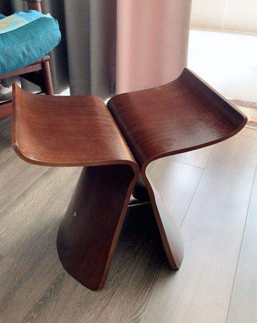 Walnut High Quality Butterfly Stool - Image 5