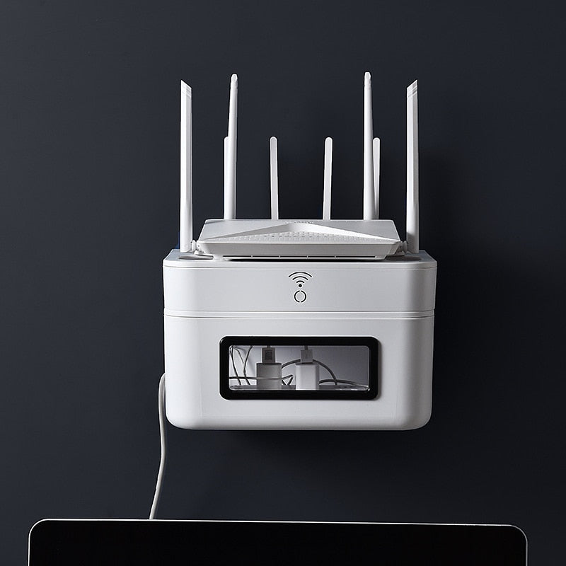 Wall-Mounted Wifi Cable Socket Storage Organizer Box - Image 0