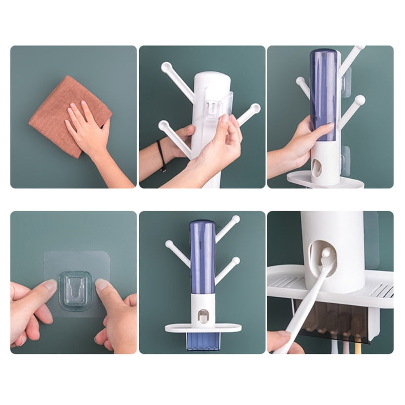 Wall-Mounted Automatic Toothpaste Dispenser Rack - Image 1