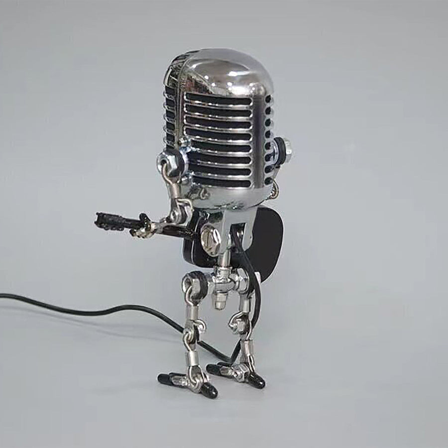 Vintage Guitar Playing Microphone Robot Lamp - Image 2