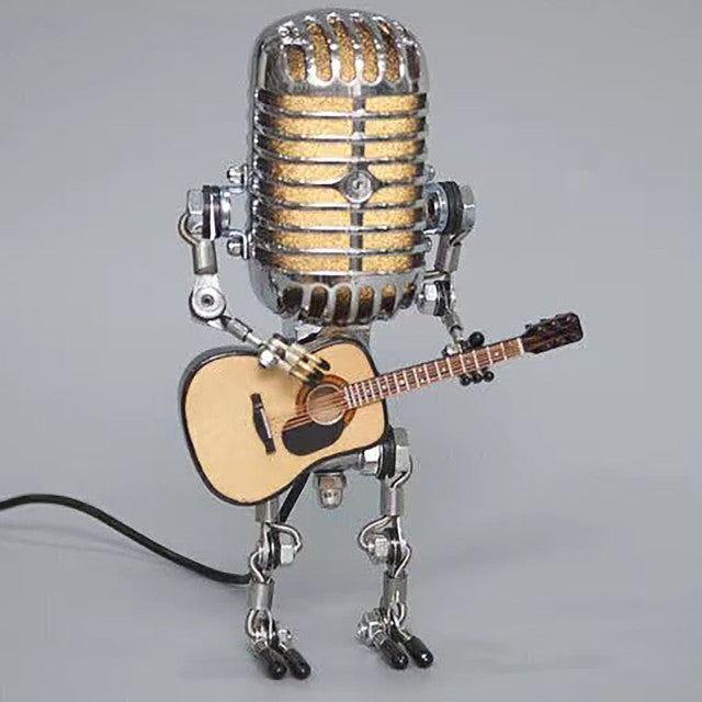 Vintage Guitar Playing Microphone Robot Lamp - Image 7