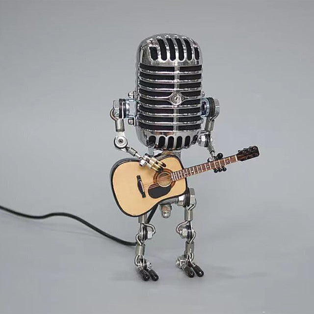 Vintage Guitar Playing Microphone Robot Lamp - Image 6