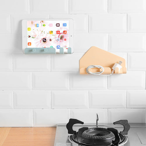 Wall-Mounted Sticky Organizer Phone Holder Rack - Image 0