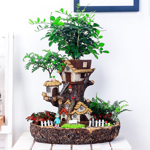 Creative Magical Landscape Tree House Flower Pot - Image 0