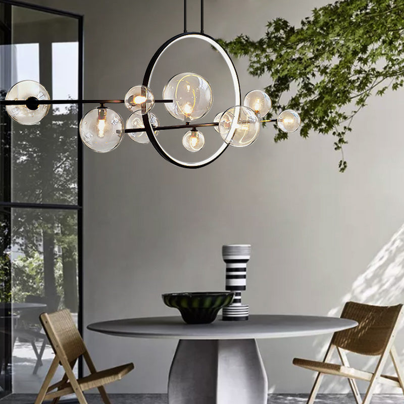 Minimal LED European Modern Ring Bubble Chandelier - Image 5