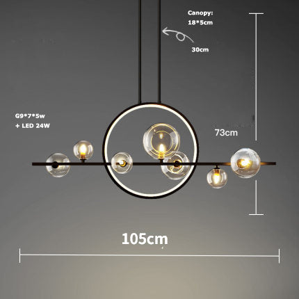 Minimal LED European Modern Ring Bubble Chandelier - Image 8