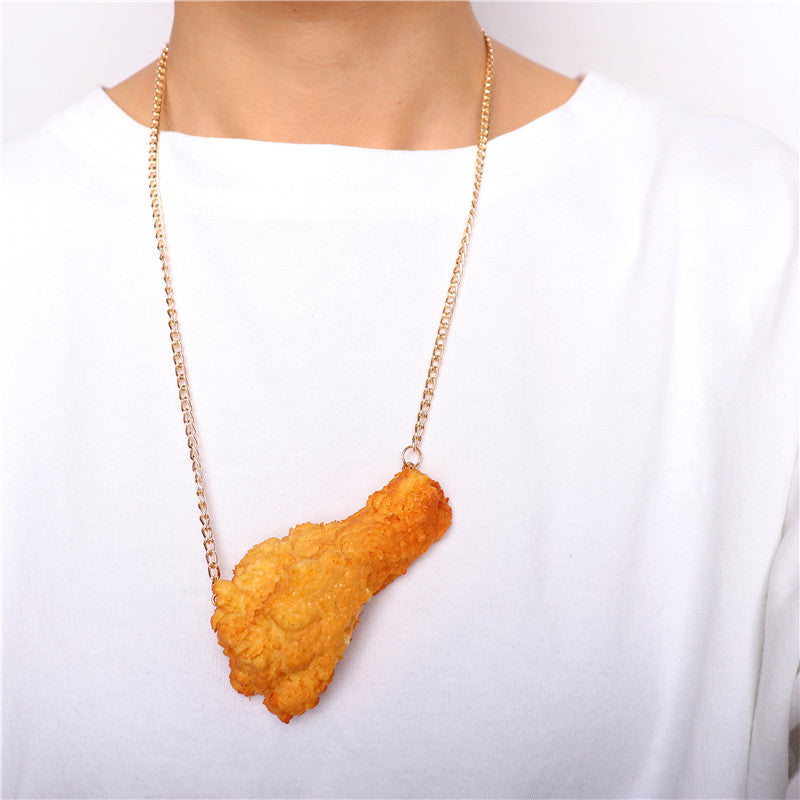 Fried Chicken Nugget Funny Resin Necklace