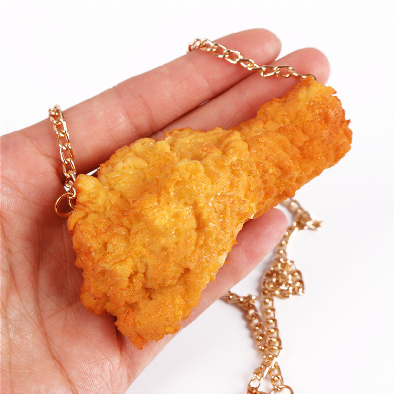 Fried Chicken Nugget Funny Resin Necklace - Image 1
