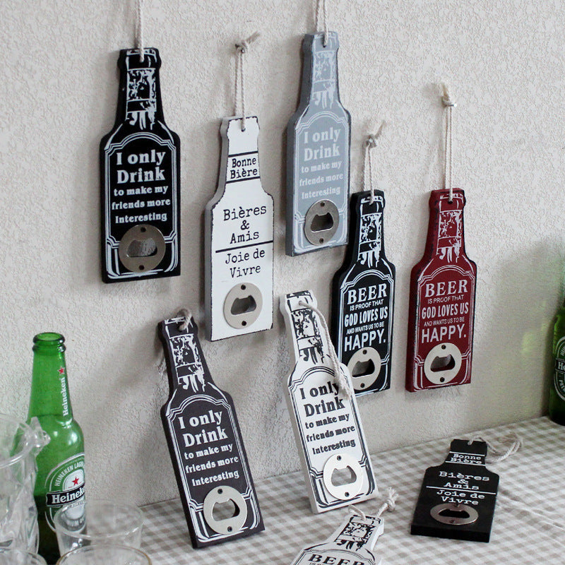 Retro Wood Bottle Opener - Image 1
