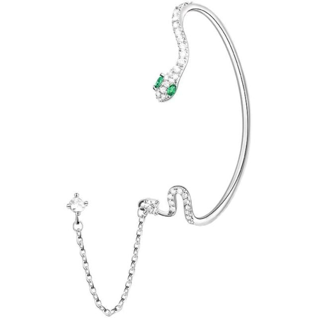 Ear Clip Dangle Snake Hoop Earrings - Image 5