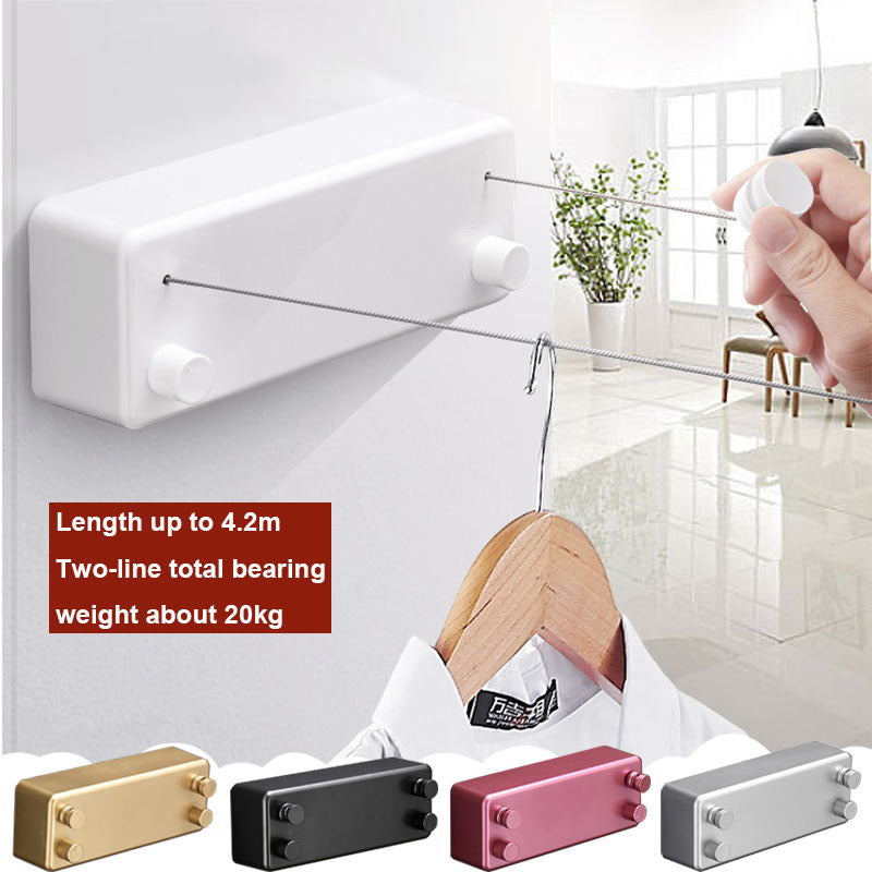 Retractable No Drill Stainless Steel Drying Rope - Image 4