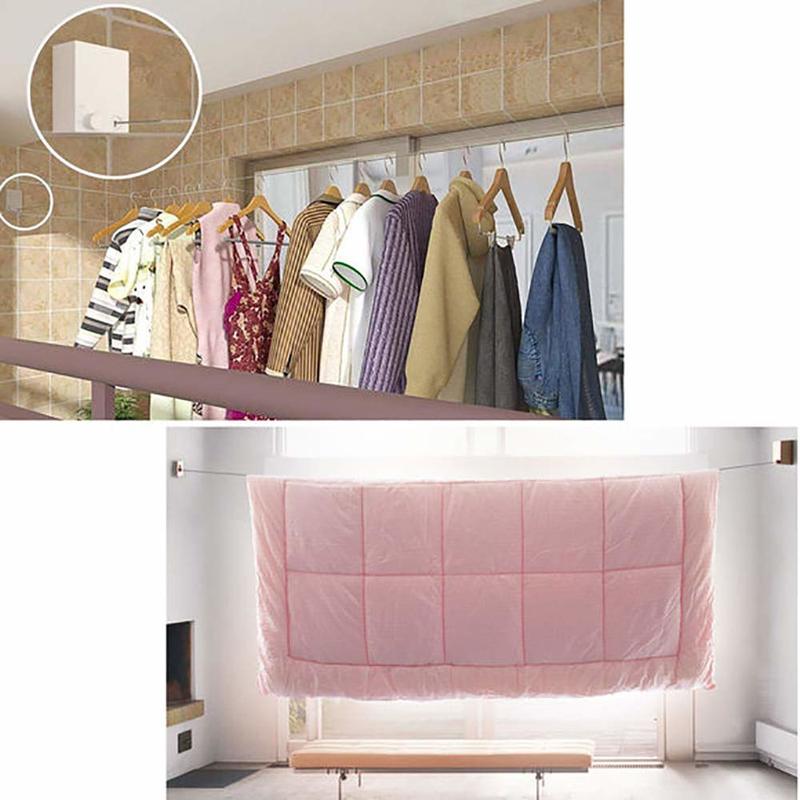 Retractable No Drill Stainless Steel Drying Rope - Image 9